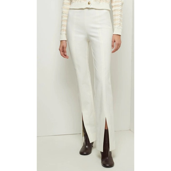 Derek Lam NWT 10 Crosby Soft White‎ Lucia Front Slit Trousers Size 0 MSRP $375 - Picture 4 of 8
